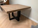 Vierkante eettafel met stalen poten, Huis en Inrichting, Tafels | Eettafels, Ophalen, Vierkant, Vijf personen of meer, Overige houtsoorten