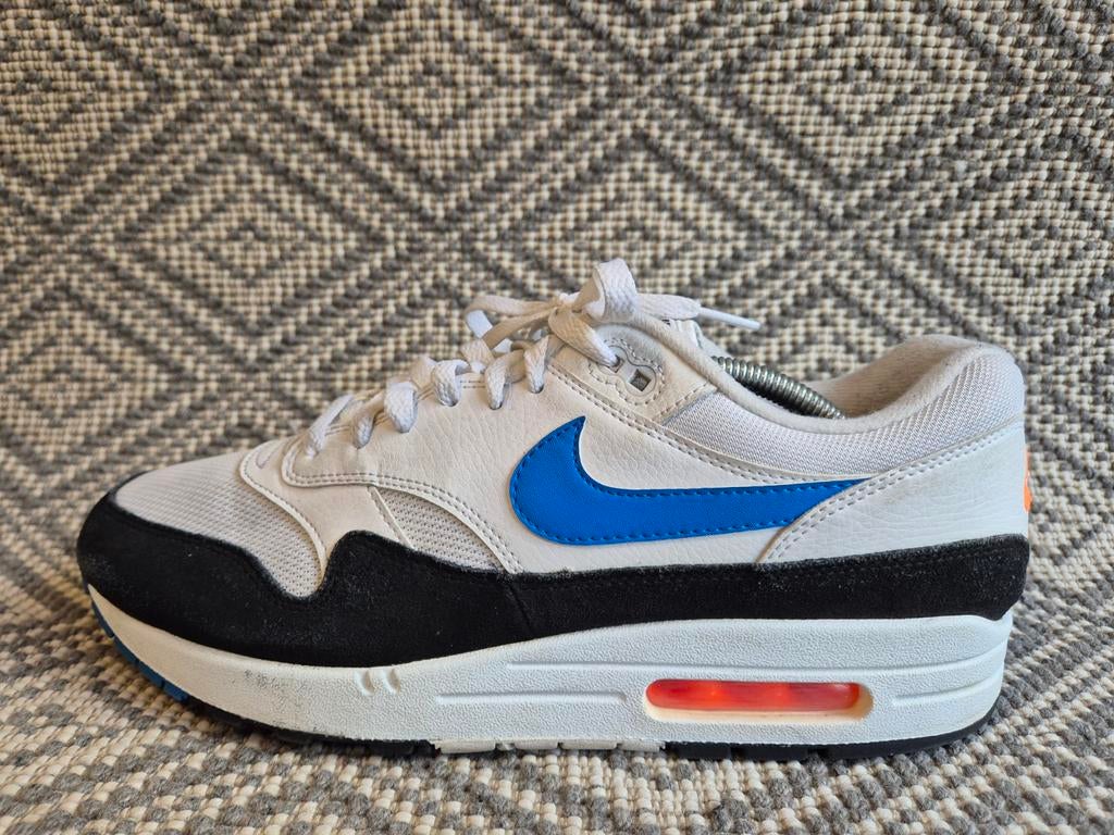 Nike Air Max 1 White Photo Blue Black 45, Kleding | Heren, Schoenen, Overige kleuren, Nike, Ophalen of Verzenden, Sneakers of Gympen