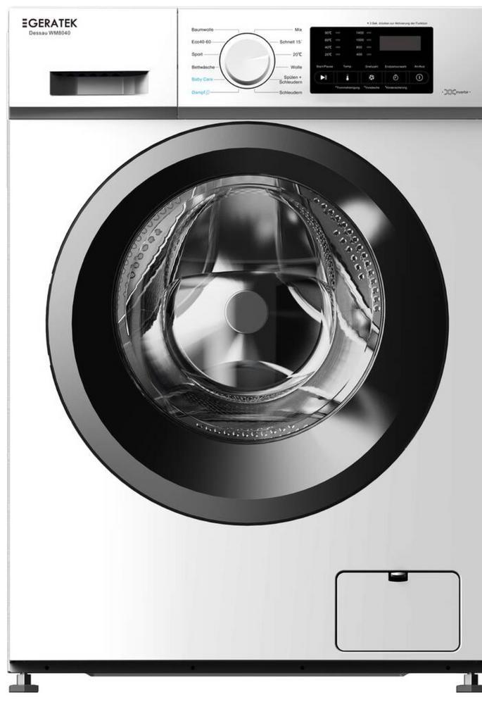 Geratek wasmachine 8 kg 1400 toeren nieuw h84b60d48, Witgoed en Apparatuur, Wasmachines, Nieuw, Voorlader, 8 tot 10 kg, Minder dan 85 cm