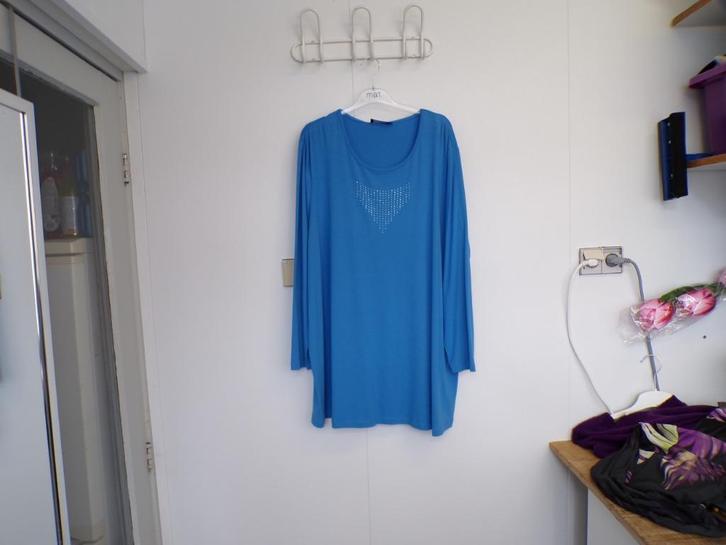 Blauw tuniek See You met siersteentjes maat 50 nieuw!, Kleding | Dames, Grote Maten, Nieuw, Blouse of Tuniek, Blauw, Verzenden