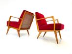 Set van 2 vintage Antimott fauteuils, Wilhelm Knoll ‘50, Twee, Vintage retro buisframe design rotan webbing papercord, Ophalen of Verzenden