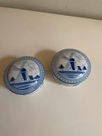 Twee Delfts Blauwe Doosjes met Deksel 010300, Ophalen of Verzenden