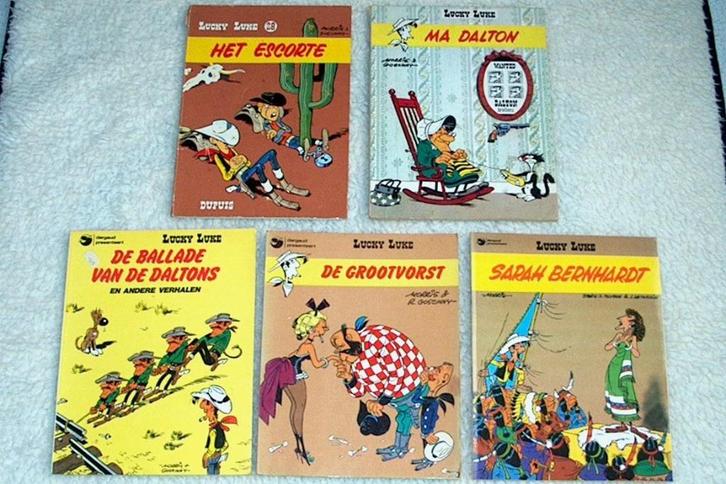 5 strip boeken Lucky Luke, Boeken, Stripboeken, Gelezen, Meerdere stripboeken, Ophalen