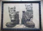 Kittens~Jaren 30 foto in lijst~Katjes~Poezen~Poes, Antiek en Kunst, Ophalen of Verzenden