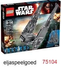 LEGO Star Wars Kylo Rens Command Shuttle – 75104, Kinderen en Baby's, Speelgoed | Duplo en Lego, Nieuw, Lego, Complete set, Ophalen of Verzenden
