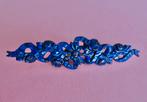 jwg Vintage 20s 40s blauw emaille strik bloem broche antiek, Verzenden, Koper, Broche