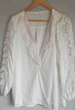 Witte blouse met kant, Maat 38/40 (M), Ophalen of Verzenden, Wit, Zo goed als nieuw