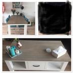 Mooie  meubelset eettafel en salontafel wit met hout, Huis en Inrichting, Complete inboedels, Ophalen