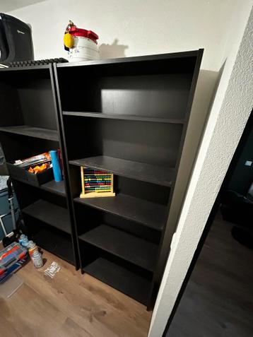 2x Zwarte Billy IKEA kasten (200x80x28) - afbeelding 1