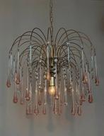 Vintage roze xl Murano teardrop pegels kroonluchter kristal, Ophalen of Verzenden, Baak, Baak, Baak
