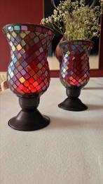 mozaïek kaarsenhouden. €15,- per stuk, samen €25,-, Ophalen of Verzenden, Zo goed als nieuw, Overige materialen, Minder dan 25 cm