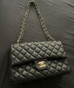 Zwarte Chanel tas, Handtas, Gebruikt, Ophalen of Verzenden, Zwart