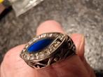 Ring met lapis lazuli en zirkoon maat 18, Ophalen of Verzenden, Zo goed als nieuw, 17 tot 18, Dame