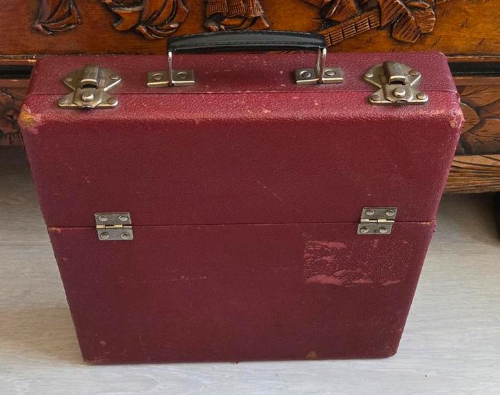 Vintage LP Koffer - Rood - 28x28 cm, Antiek en Kunst, Antiek | Overige Antiek, Ophalen of Verzenden