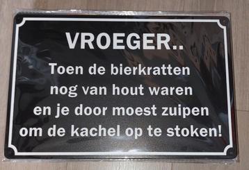 metalen wand tekst decoratie bordjes Nieuw Mancave cafe  beschikbaar voor biedingen