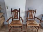 2 antieke bewerkte  rieten stoelen, Ophalen