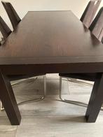 Eiken Eettafel Kers Kleur (90x200cm), Ophalen, Gebruikt, Eikenhout, 50 tot 100 cm