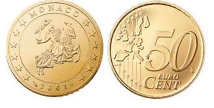 Monaco 50 Eurocent 2001 unc., Postzegels en Munten, Munten | Europa | Euromunten, Losse munt, 50 cent, Monaco, Ophalen of Verzenden