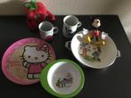 Mickey Mouse warmwaterbord en figuur. Hello Kitty bord etc., Ophalen of Verzenden, Mickey Mouse, Zo goed als nieuw, Servies