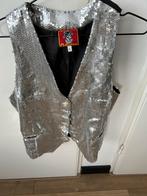 Zilveren Pailletten Gilet - Maat L Carnaval, Carnaval, Maat 42/44 (L), Ophalen of Verzenden, Zo goed als nieuw