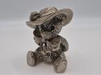 Zilverkleurig Teddybeertje met Hoed, Verzamelen, Ophalen of Verzenden, Gebruikt, Dier