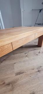 Eiken houten salon tafel, Ophalen, Gebruikt, 100 tot 150 cm, Eikenhout