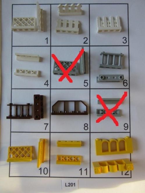 L201 LEGO GEEL LICHT GRIJS WIT EN DONKERBRUIN HEK SIERHEK, Kinderen en Baby's, Speelgoed | Duplo en Lego, Gebruikt, Lego, Losse stenen