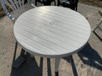 Witte plastic tuintafel - Rond en stoelen, Ophalen, 4 zitplaatsen, Gebruikt, Tuinset