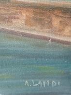 A.Landi Zicht op Verona olieverf op doek, Ophalen of Verzenden