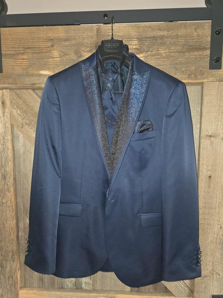 Stijlvol heren trouwpak, Kleding | Heren, Kostuums en Colberts, Zo goed als nieuw, Blauw, Ophalen of Verzenden