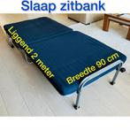 Slaap zitbank, Blauw, Gebruikt, Eenpersoons, Ophalen