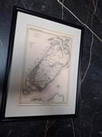 Oude kaart van Texel - Ingelijst, Antiek en Kunst, Kunst | Etsen en Gravures, Ophalen of Verzenden
