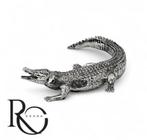 Zilveren krokodil miniatuur massief zilver, Antiek en Kunst, Ophalen of Verzenden, Zilver