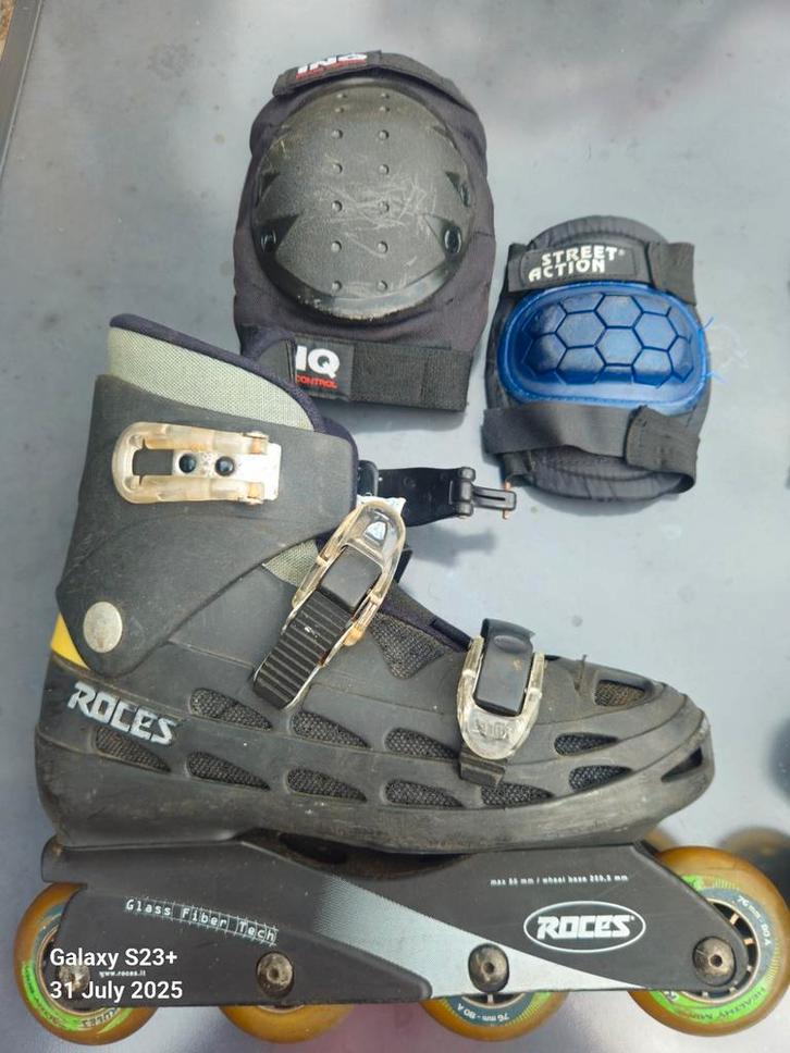 Roces skeelers (Italië), EU-maat 41, met beschermers, Sport en Fitness, Skeelers, Gebruikt, Inline skates 4 wielen, Roces, Dames