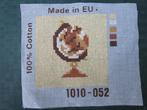 Borduurstramien, voorbedrukt, globe, afbeelding 10 x 10 cm., Hobby en Vrije tijd, Borduren en Borduurmachines, Ophalen of Verzenden
