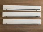 3 witte plankjes 57 breed,RVS stang 50 cm en 7,5 afstand, Plank, Zo goed als nieuw, Minder dan 200 cm, Ophalen
