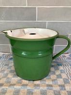 Vintage groen emaille melkkoker (130825), Antiek en Kunst, Antiek | Emaille, Ophalen of Verzenden