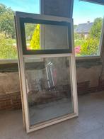 Hardhouten kozijn met dubbelglas 102,5 x 187,5 cm, Gebruikt, Raamkozijn, 150 tot 225 cm, Inclusief glas