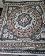 gehaakte deken Bruin / grijs / blauw, Huis en Inrichting, Woonaccessoires | Plaids en Woondekens, Ophalen of Verzenden, Nieuw