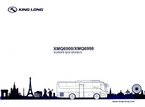 Folder King Long XMQ6900 en XMQ6996 (uit China - ca.2013), Boeken, Auto's | Folders en Tijdschriften, Gelezen, Overige merken