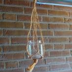 Glazen pot met touw hanger, Mand, Rond, Ophalen of Verzenden, Glas