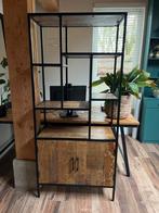 Stoere Mango Houten Kast met Metalen Frame, Ophalen, 50 tot 100 cm, Zo goed als nieuw, 150 tot 200 cm