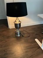 2 zilverkleurige lampen zwarte kap, Huis en Inrichting, Lampen | Tafellampen, Ophalen, Zo goed als nieuw, Metaal, 75 cm of meer