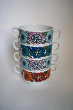 vintage Monopoli kom - Set van 4 - Jaren '70 - porselein., Gebruikt, Ophalen of Verzenden, Kom(men), Overige stijlen