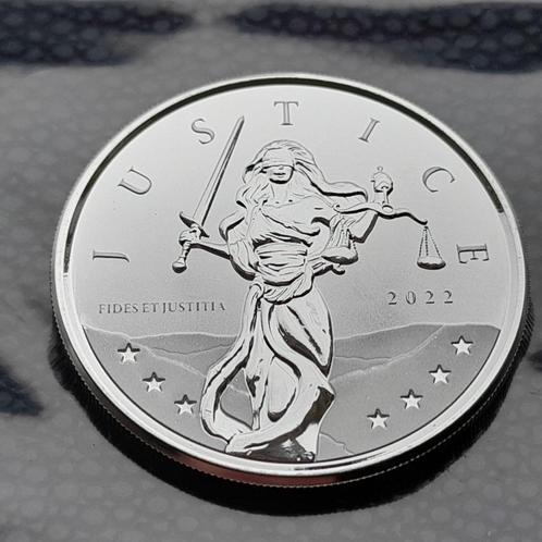 2022 Gibraltar 1 oz Silver Lady Justice BU, Postzegels en Munten, Munten | Europa | Niet-Euromunten, Overige landen, Zilver, Verzenden