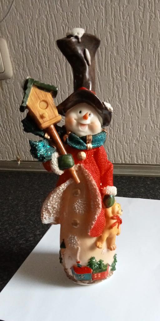 prachtige vintage sneeuwman 29 cm, Huis en Inrichting, Woonaccessoires | Overige, Zo goed als nieuw, Ophalen of Verzenden