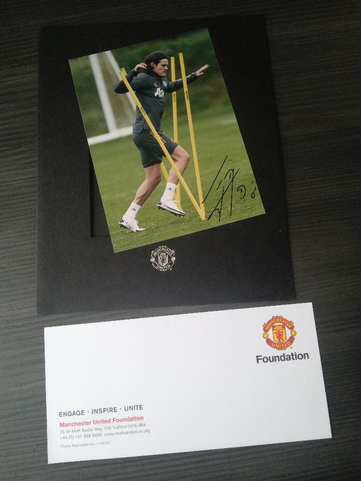 Origineel gesigneerde foto van Edinson Cavani (Man. United), Verzamelen, Sportartikelen en Voetbal, Nieuw, Spelerskaart, Buitenlandse clubs