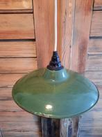 Groen emaille schotel lamp. Franse hanglamp, Ophalen of Verzenden