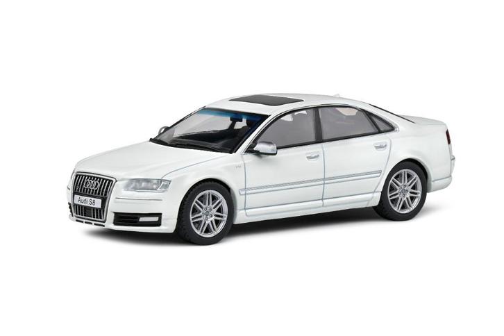 Audi S8 (D3) 2010 wit 1:43 Solido, Hobby en Vrije tijd, Modelauto's | 1:43, Nieuw, Auto, Solido, Verzenden