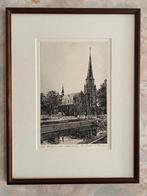 Ets  ,   Sint  . Bonifatiuskerk  . Alphen  . a/d  . Rijn, Antiek en Kunst, Kunst | Etsen en Gravures, Ophalen of Verzenden